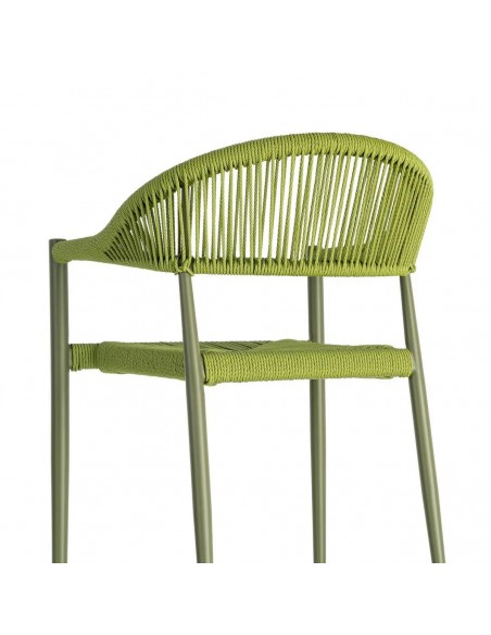 Silla apilable de exterior LIVADYA de aluminio con brazos