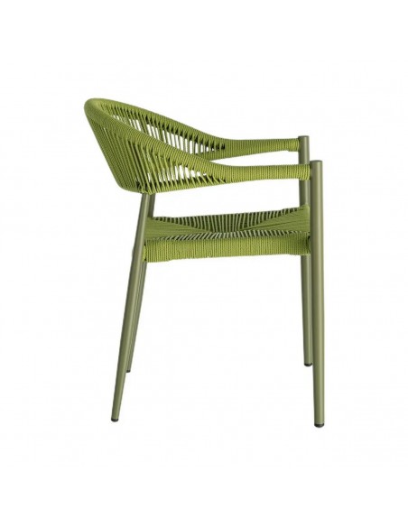 Silla apilable de exterior LIVADYA de aluminio con brazos