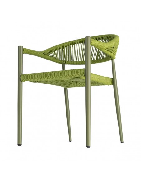 Silla apilable de exterior LIVADYA de aluminio con brazos