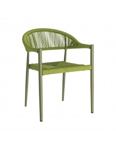 Silla apilable de exterior LIVADYA de aluminio con brazos