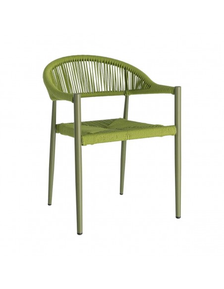 Silla apilable de exterior LIVADYA de aluminio con brazos