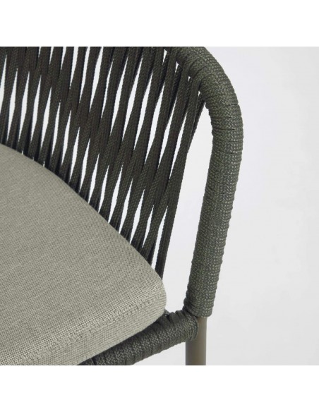 Cadeira Yanet para exterior, corda, metal