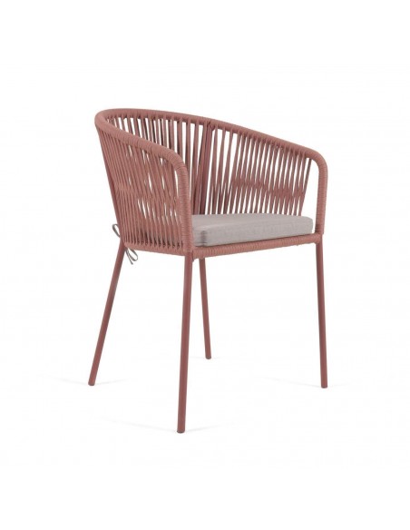 Cadeira Yanet para exterior, corda, metal