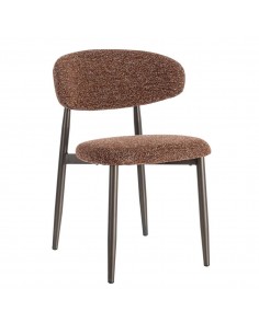 Silla de Diseño HELDA Tapizada en Color Teja con Patas...