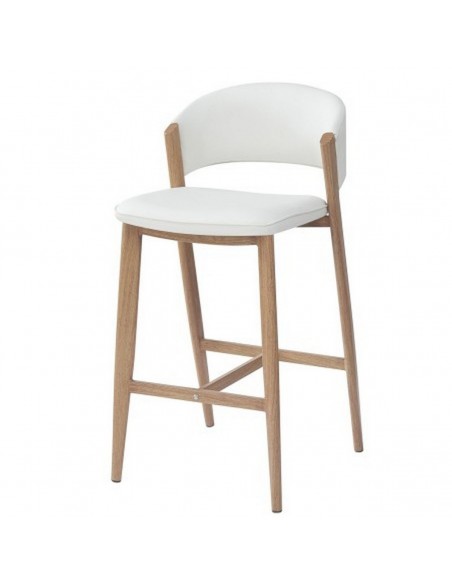 Banco Alto de Design DARICE 72 cm em Similpele com Pés Metálicos Cor Madeira