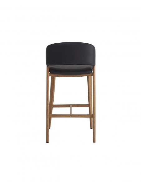 Taburete de diseño DARICE 72 cm, de Similpiel con Patas Metálicas Color Madera