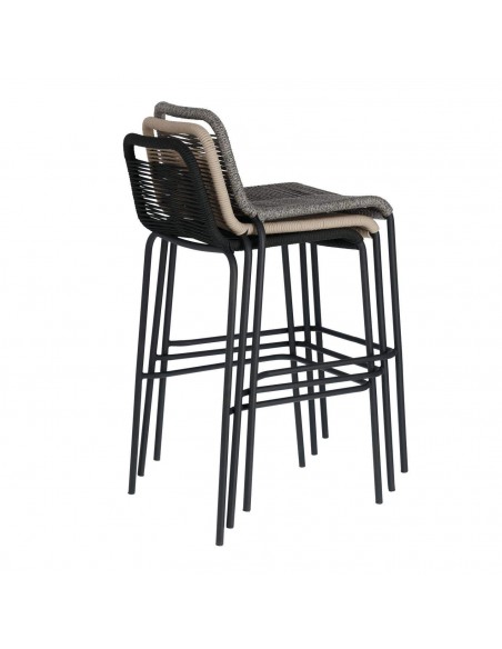 GLENVILLE Taburete negro altura 100 cm.