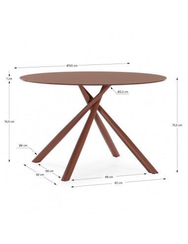 Mesa Redonda LEXA 120 cm de Cristal Templado y...