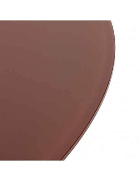 Mesa Redonda LEXA 120 cm de Cristal Templado y Patas Metálicas terracota