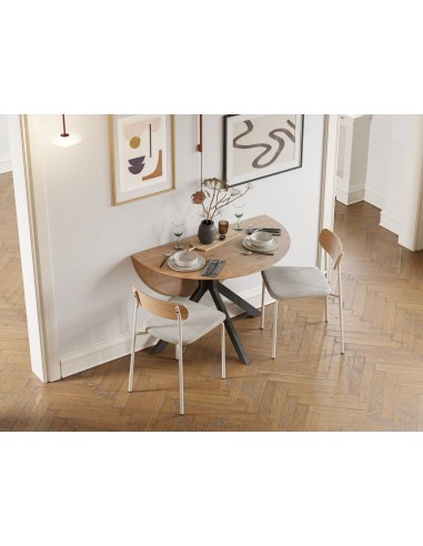 Mesa Redonda Plegable AVIA 110 cm Roble y Patas...