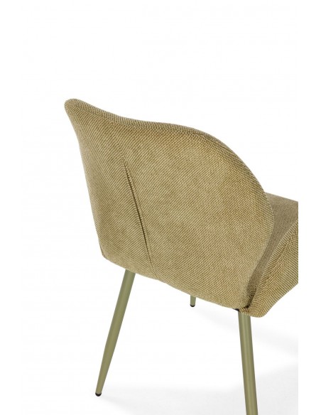 Silla con brazos de Comedor ANSU Tapizada con Patas Metálicas a Juego