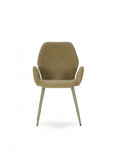 Silla con brazos de Comedor ANSU Tapizada con Patas Metálicas a Juego