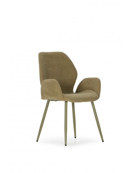 Silla con brazos de Comedor ANSU Tapizada con Patas Metálicas a Juego