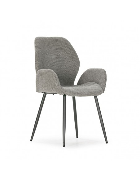 Silla con brazos de Comedor ANSU Tapizada con Patas Metálicas a Juego