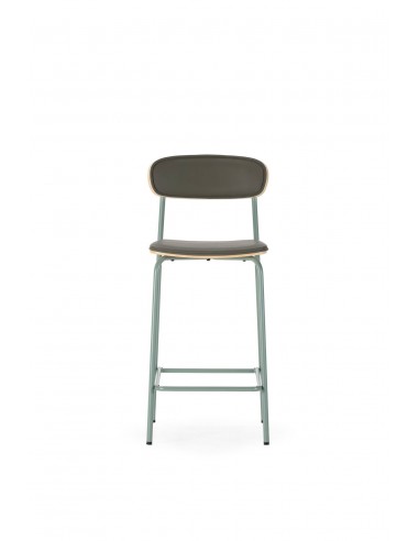 Banco SAULA 67 cm estofado PU verde com metal...