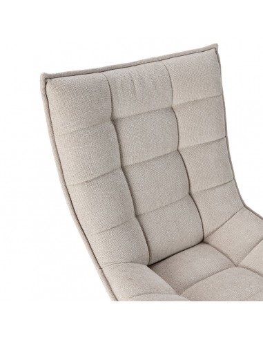 Sillón CAVE tapizado en tela con base de metal...