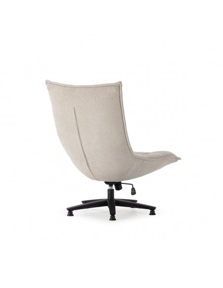 Sillón CAVE tapizado en tela con base de metal giratoria