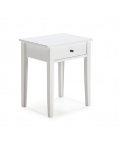 Mesa de Cabeceira BART Branca com 1 Gaveta em MDF e Pinho