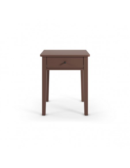 Mesa de Cabeceira BART terracota com 1 gaveta em MDF e pinho
