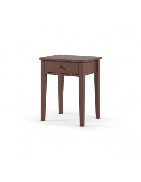 Mesa de Cabeceira BART terracota com 1 gaveta em MDF e pinho