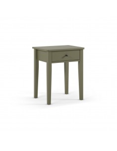 Mesa de Cabeceira BART verde com 1 gaveta em MDF e pinho