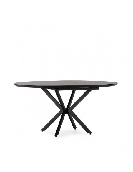Mesa de Jantar Redonda Extensível NAIRA 126/160 cm Preta