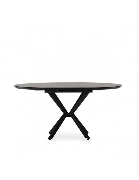 Mesa de Jantar Redonda Extensível NAIRA 126/160 cm Preta