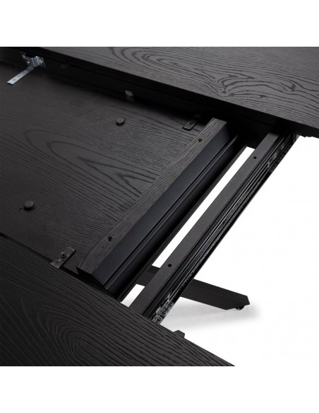Mesa de Jantar Redonda Extensível NAIRA 126/160 cm Preta
