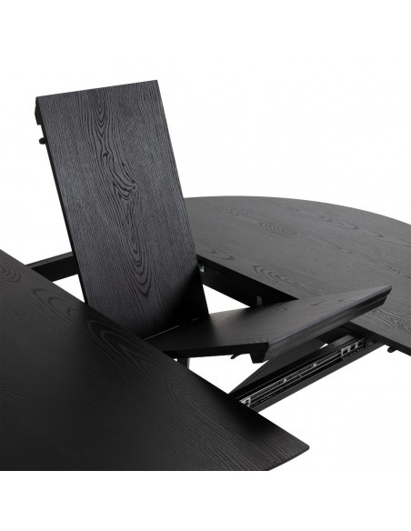 Mesa de Jantar Redonda Extensível NAIRA 126/160 cm Preta