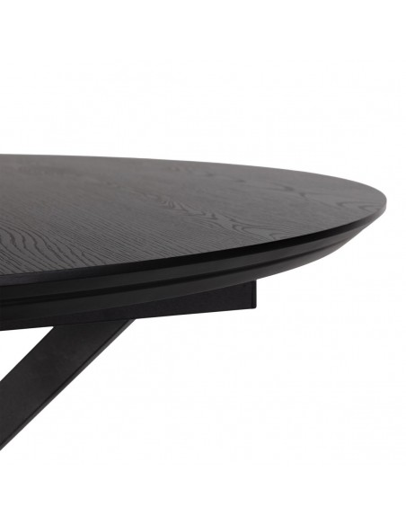 Mesa de Jantar Redonda Extensível NAIRA 126/160 cm Preta