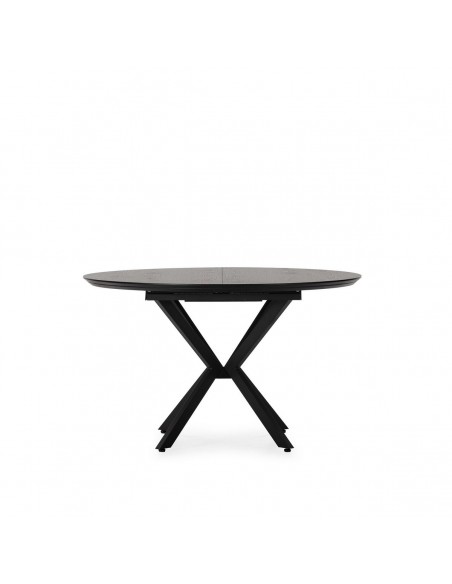 Mesa de Jantar Redonda Extensível NAIRA 126/160 cm Preta