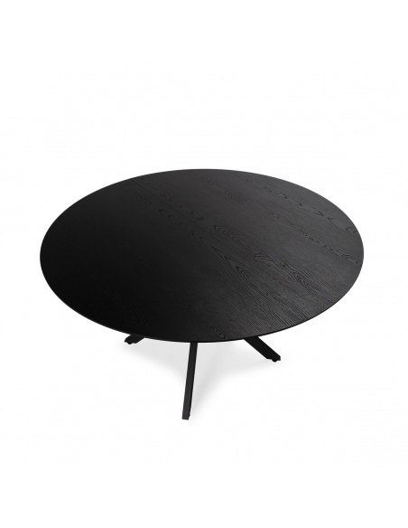 Mesa de Jantar Redonda Extensível NAIRA 126/160 cm Preta
