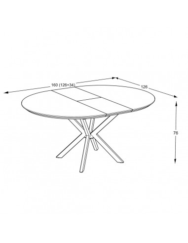 Mesa de Jantar Redonda Extensível NAIRA 126/160...