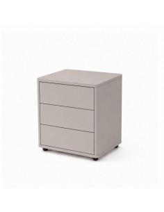Mesita de noche minimalista KAI beige, 3 cajones