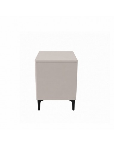 Mesa de cabeceira LYRA bege, 2 gavetas e pés em...