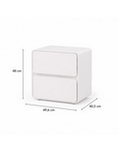 Mesa de cabeceira minimalista NEO bege, 2 gavetas