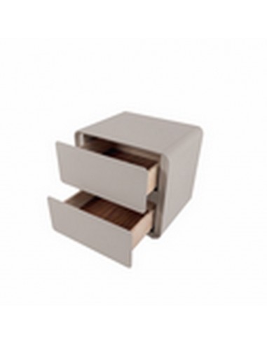 Mesa de cabeceira minimalista NEO bege, 2 gavetas