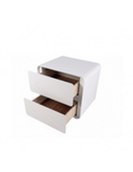 Mesa de cabeceira minimalista NEO branca, 2 gavetas