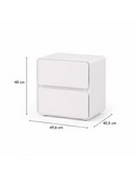Mesa de cabeceira minimalista NEO branca, 2 gavetas