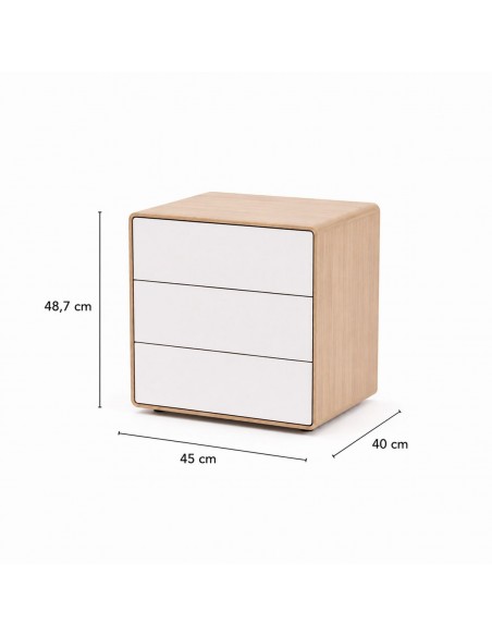 copy of Mesa de cabeceira minimalista NEO branca, 2 gavetas