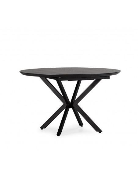 Mesa de Jantar Redonda Extensível NAIRA 126/160 cm Preta