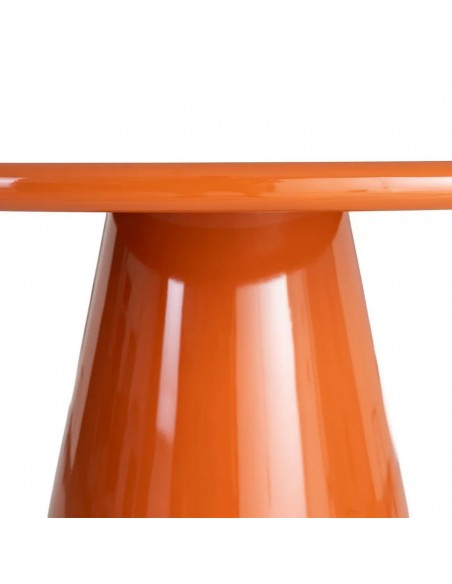 Mesa redonda de forma geometrica 120 BRILI, MDF naranja Alto Brillo