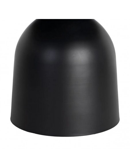 Mesa de Comedor Redonda LUNA 120 cm Piedra Sinterizada y Base de Metal negro
