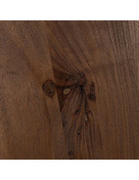 Mesa de Comedor Redonda NARA 130 cm en Madera de Acacia Marrón con Base Escultural