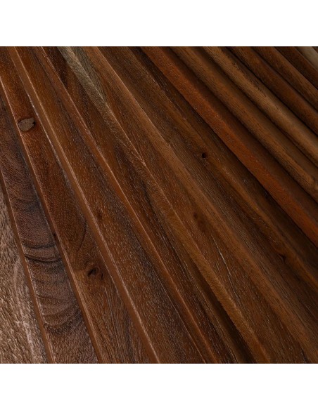 Mesa de Comedor Redonda NARA 130 cm en Madera de Acacia Marrón con Base Escultural