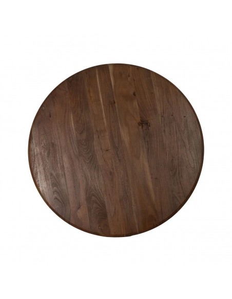 Mesa de Comedor Redonda NARA 130 cm en Madera de Acacia Marrón con Base Escultural