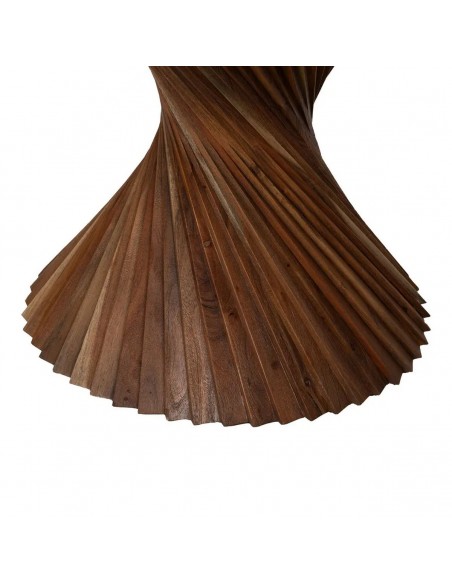 Mesa de Comedor Redonda NARA 130 cm en Madera de Acacia Marrón con Base Escultural