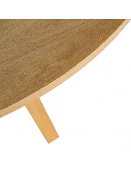 Mesa de Comedor Redonda LORA 120 cm MDF Efecto Madera Natural