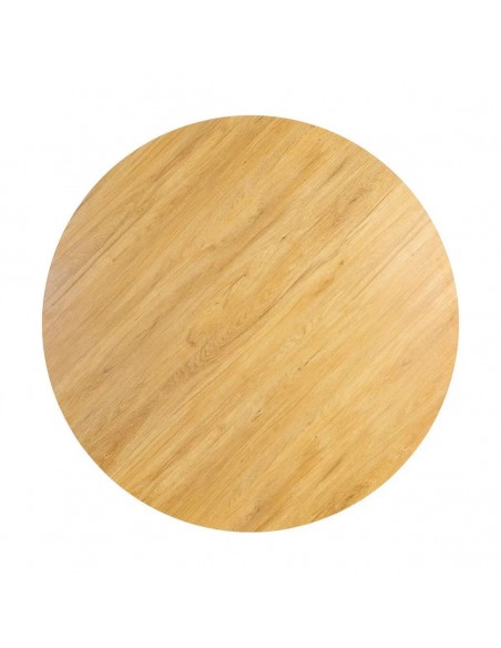 Mesa redonda LORA 120 cm em MDF com melamina efeito madeira natural
