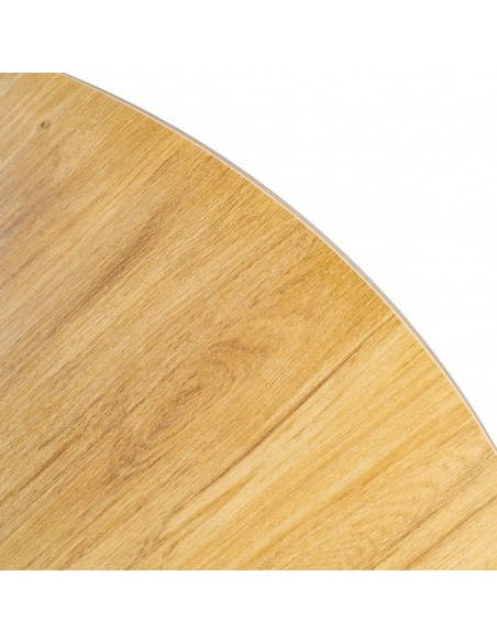Mesa redonda LORA 120 cm em MDF com melamina efeito madeira natural
